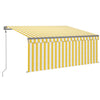 Toldo vidaxx estor enrollable extensible automático 3,5x2,5 m amarillo y blanco