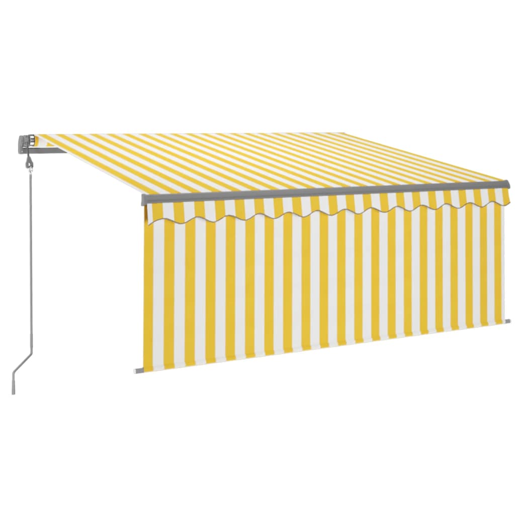 Toldo vidaxx estor enrollable extensible automático 3,5x2,5 m amarillo y blanco