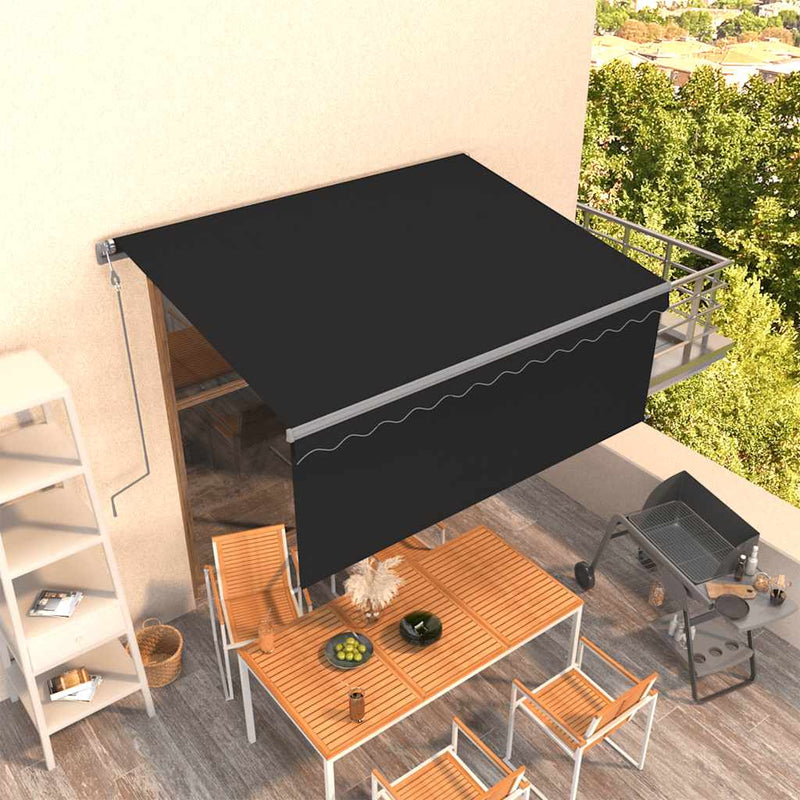 Toldo vidaxx estor enrollable extensible automáticamente 3,5x2,5 m antracita