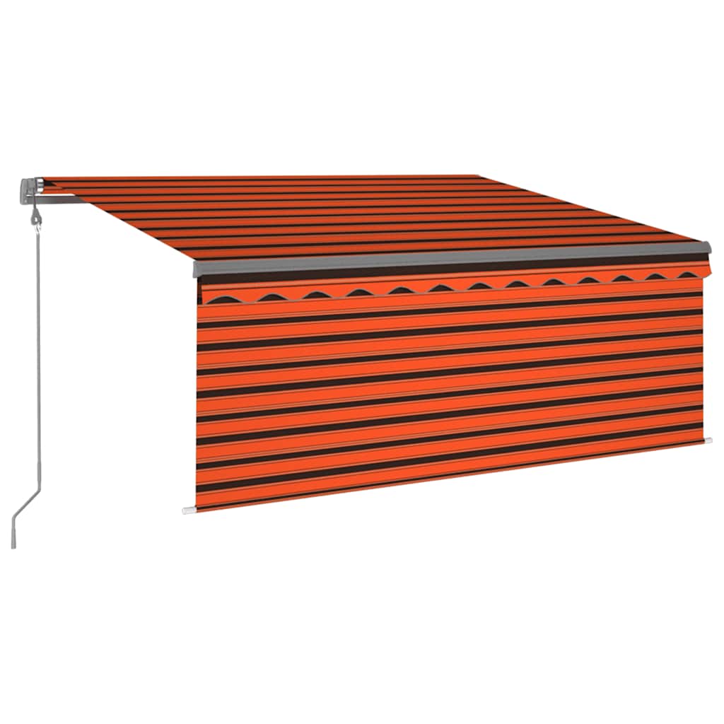 Toldo vidaxx estor enrollable extensible automáticamente 3,5x2,5m naranja marrón