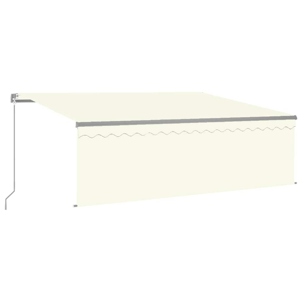 Toldo vidaxx extensible manualmente con estor enrollable 4x3 m color crema