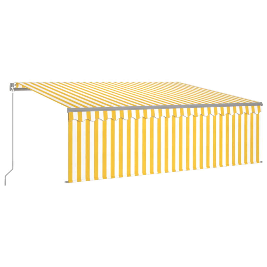 Vidaxl Luifel estendibile manualmente con il rullo cieco 4x3 m giallo e bianco