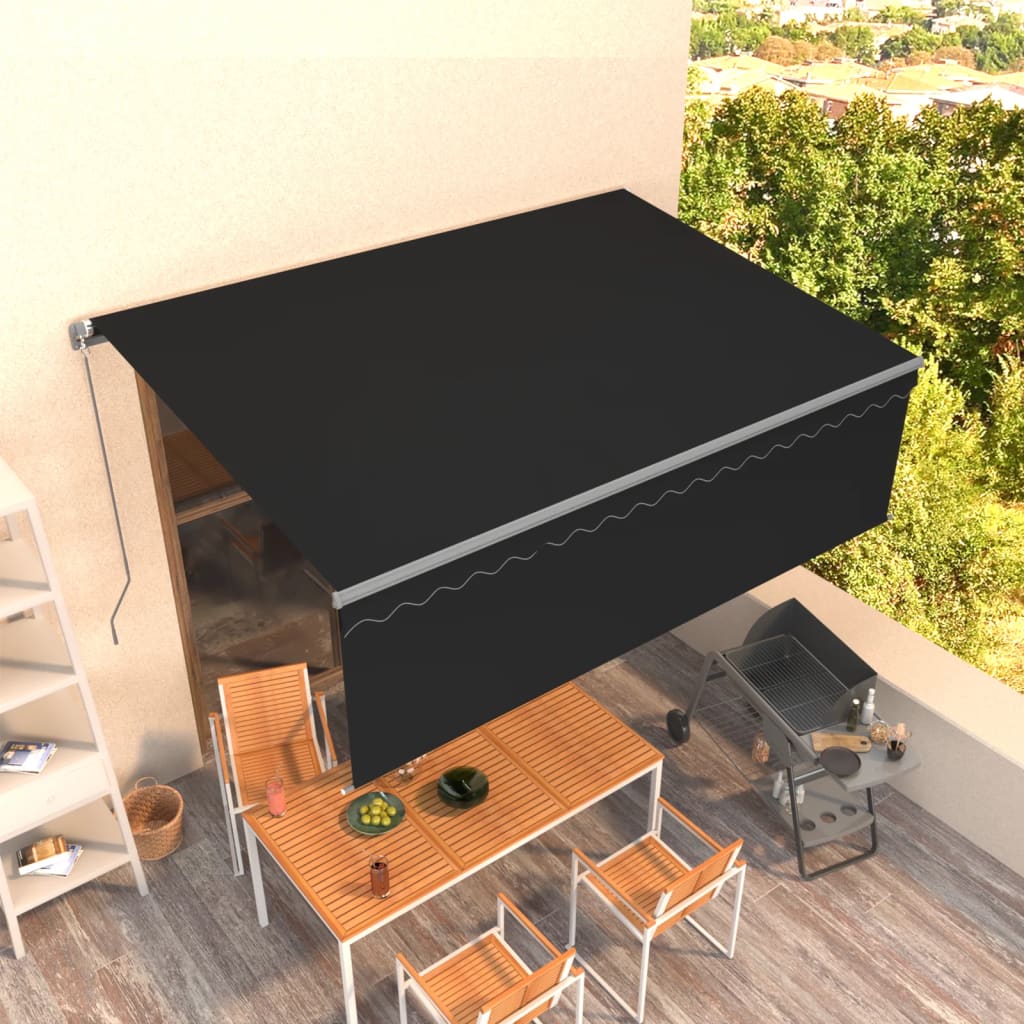 Vidaxl Luifel estensibile manualmente con antracite 4x3 m a rullo