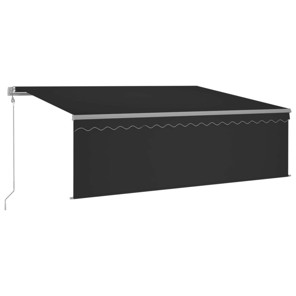 VidaXL Luifel met rolgordijn, LED en windsensor 4x3 m antracietkleurig