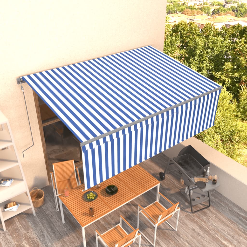 Vidaxl Luifel estendibile automaticamente con il blu Blue Blind a rullo 4,5x3