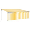 Vidaxl Luifel se puede extender automáticamente con ciego de rodillo 4.5x3 m blanco amarillo