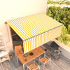 Vidaxl Luifel se puede extender automáticamente con ciego de rodillo 4.5x3 m blanco amarillo