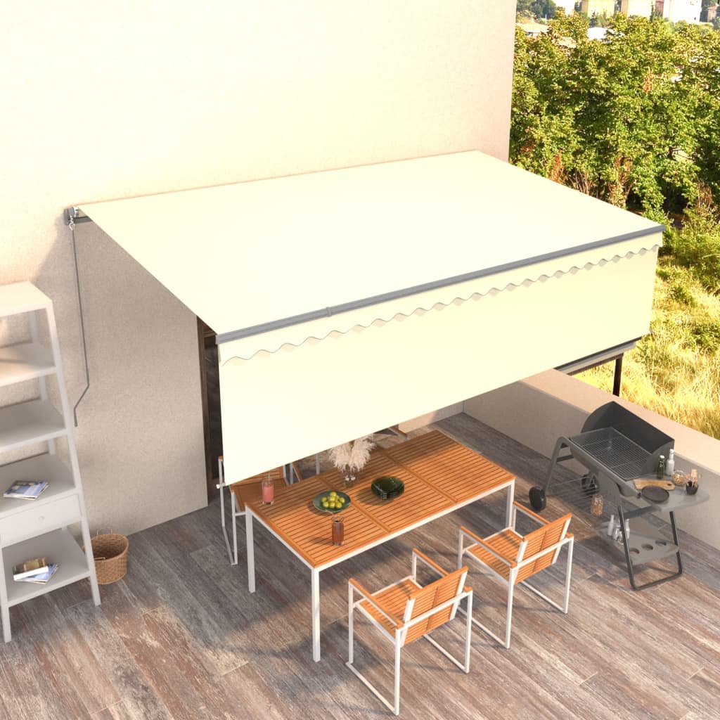 Vidaxl Luifel se puede extender manualmente con Roller Blind 5x3 M Cream -Colored