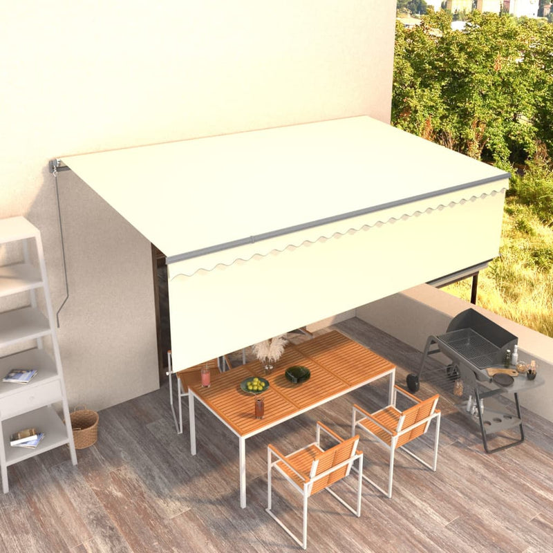 Vidaxl Luifel estendibile manualmente con crema a rullo cieco 5x3 m