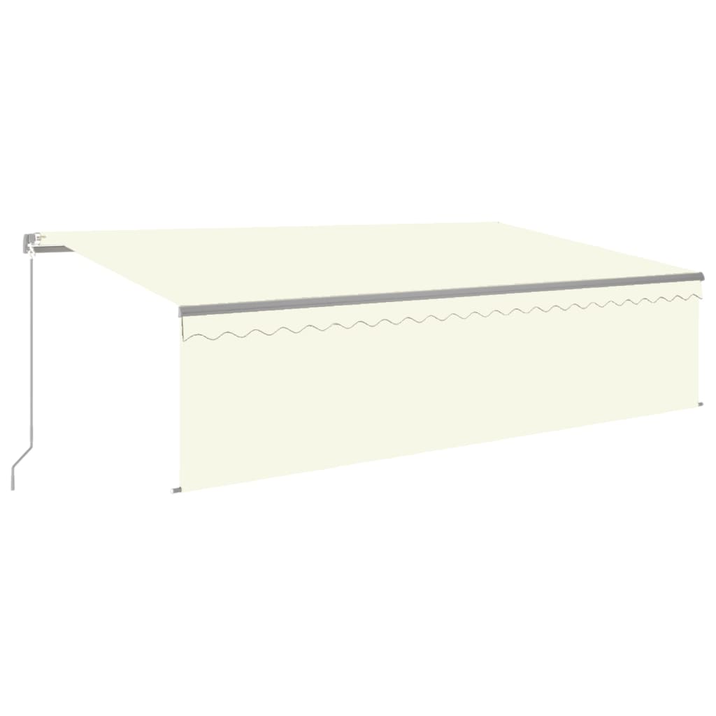 Vidaxl Luifel se puede extender manualmente con ciego de rodillo y LED 5x3 m Cream