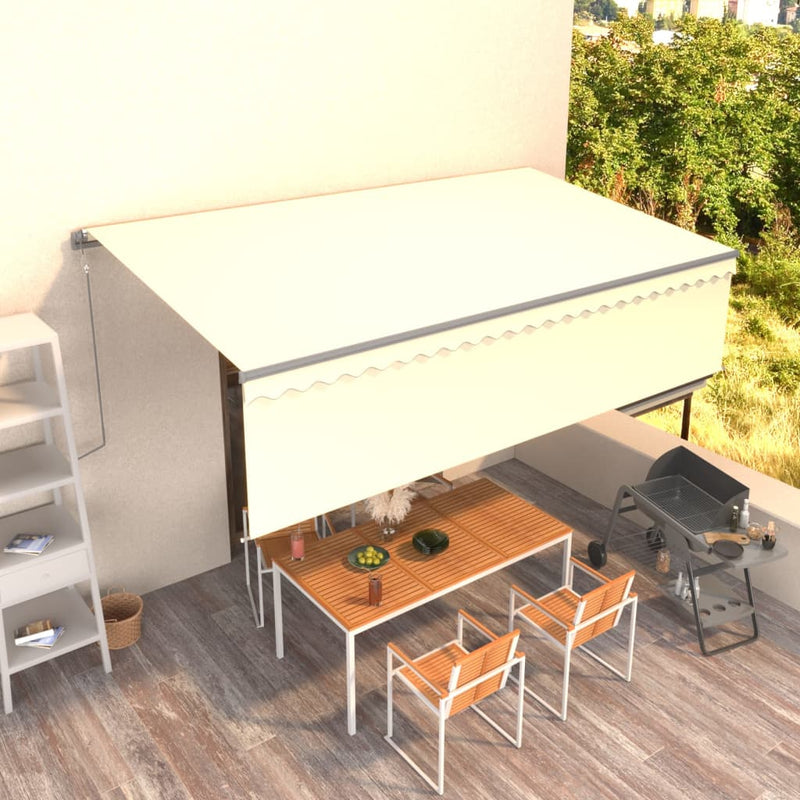 Vidaxl Luifel se puede extender automáticamente con crema de 5x3m a ciegas de rodillo