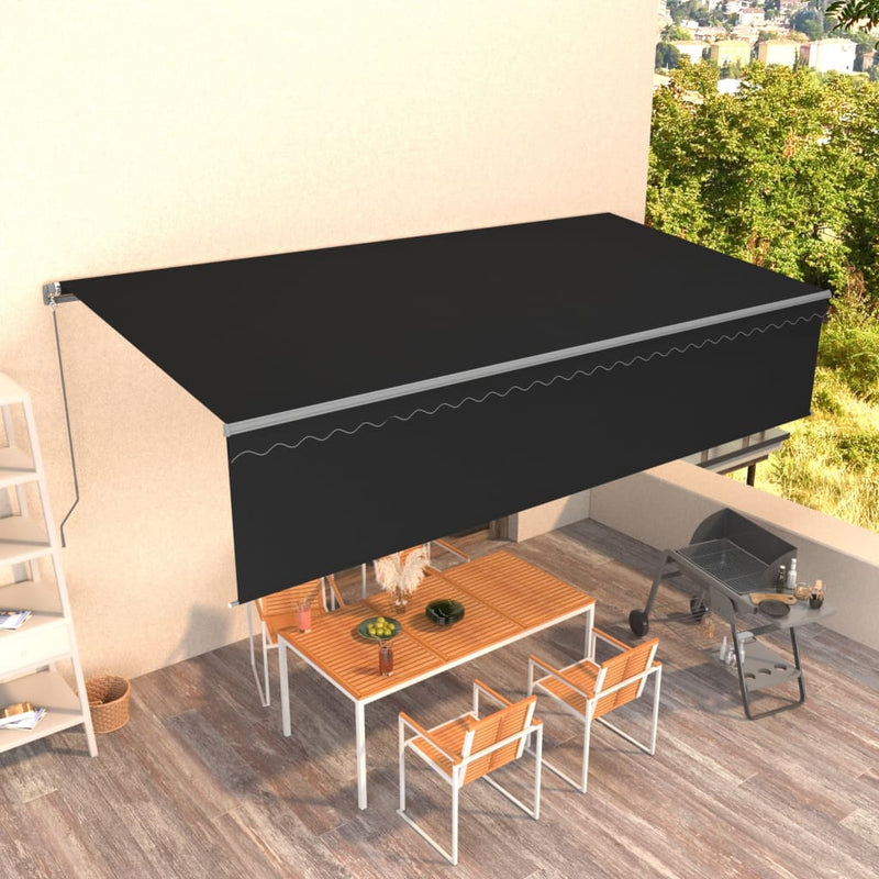 Vidaxl Luifel estendibile manualmente con antracite 6x3 m a rullo