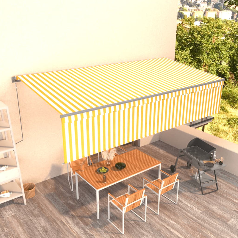 Vidaxl Luifel estendibile automaticamente con il rullo cieco 6x3 m giallo e bianco