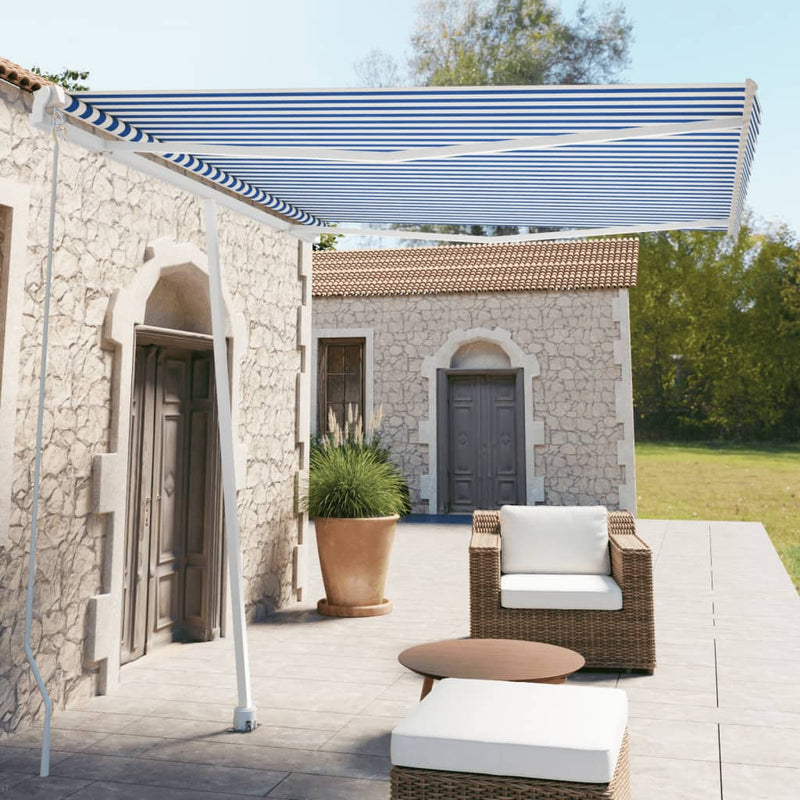 Vidaxl Laifel distaccato manualmente estende 300x250 cm blu e bianco