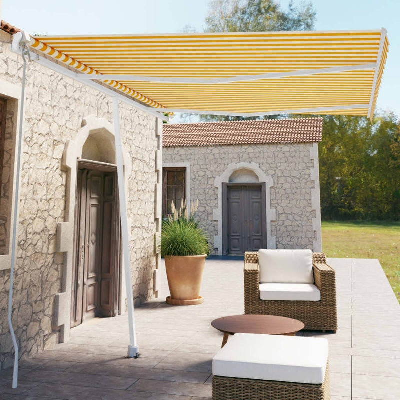 Vidaxl Laifel distaccato manualmente estrarre 350x250 cm giallo e bianco