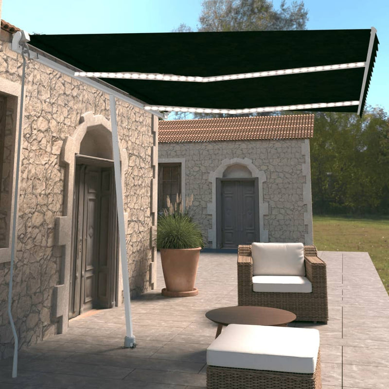 Vidaxl Luifel se puede extender manualmente con color antracita LED 350x250 cm