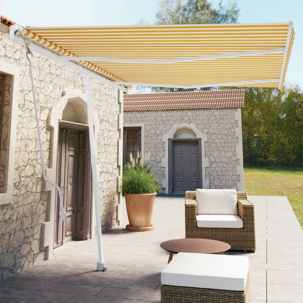 Vidaxl Luifel Free -Free Automático 350x250 cm amarillo y blanco