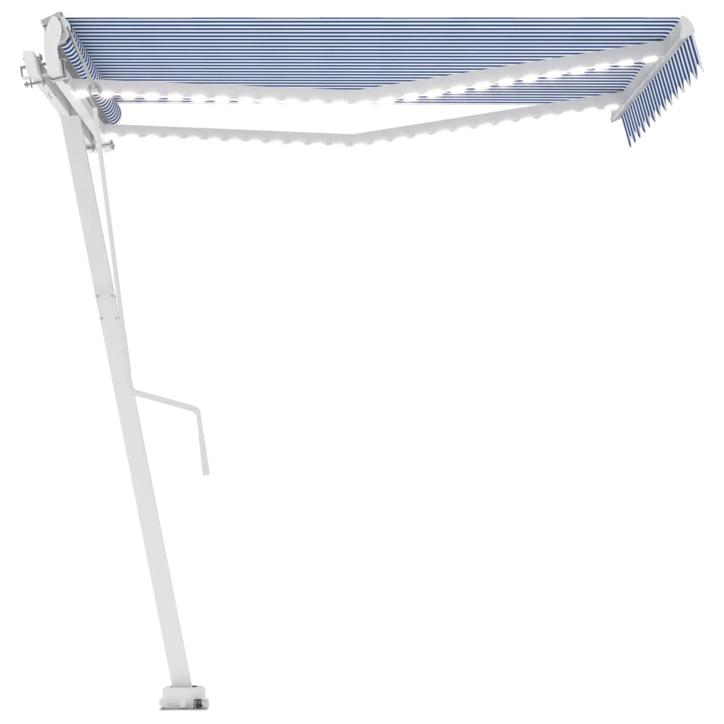 Vidaxl Laifel automatico con LED e sensore del vento 350x250 cm Bianco