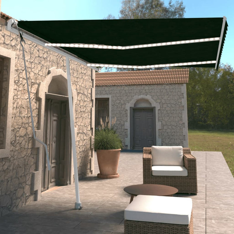 Vidaxl Luifel automatico con LED e sensore del vento 350x250 cm Antracite