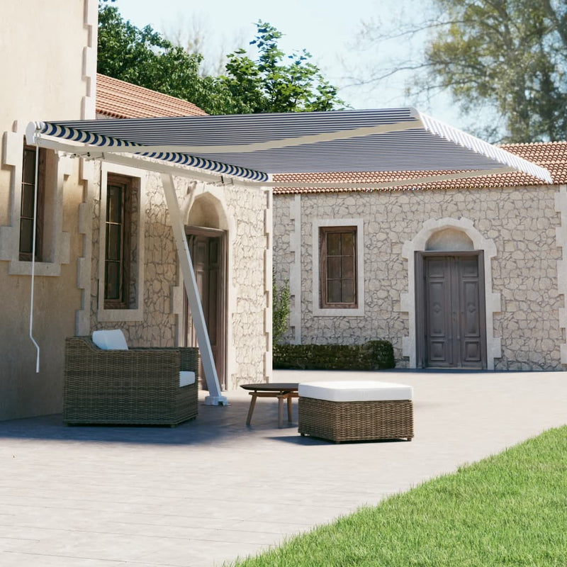 Vidaxl Laifel distaccato manualmente estende 400x300 cm blu e bianco