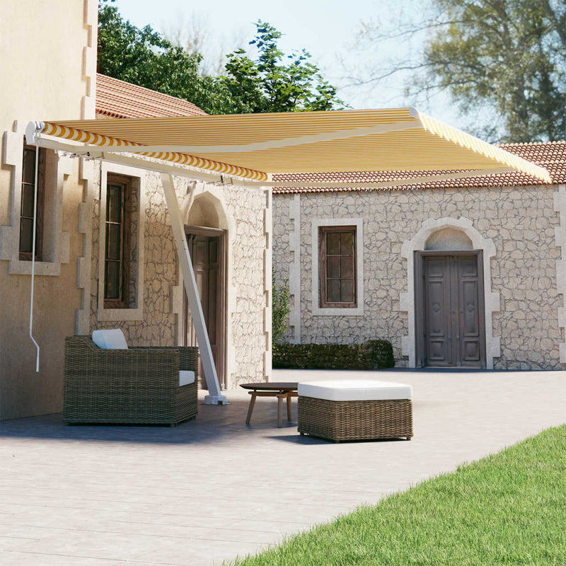 Vidaxl Laifel distaccato manualmente estende 450x300 cm giallo e bianco
