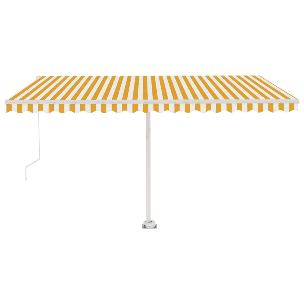 Vidaxl Luifel se puede extender manualmente con LED 450x300 cm amarillo y blanco