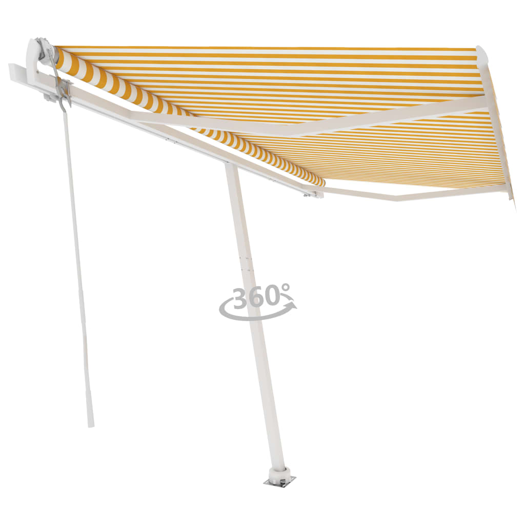 Vidaxl Luifel Free -Free Automático 450x300 cm amarillo y blanco