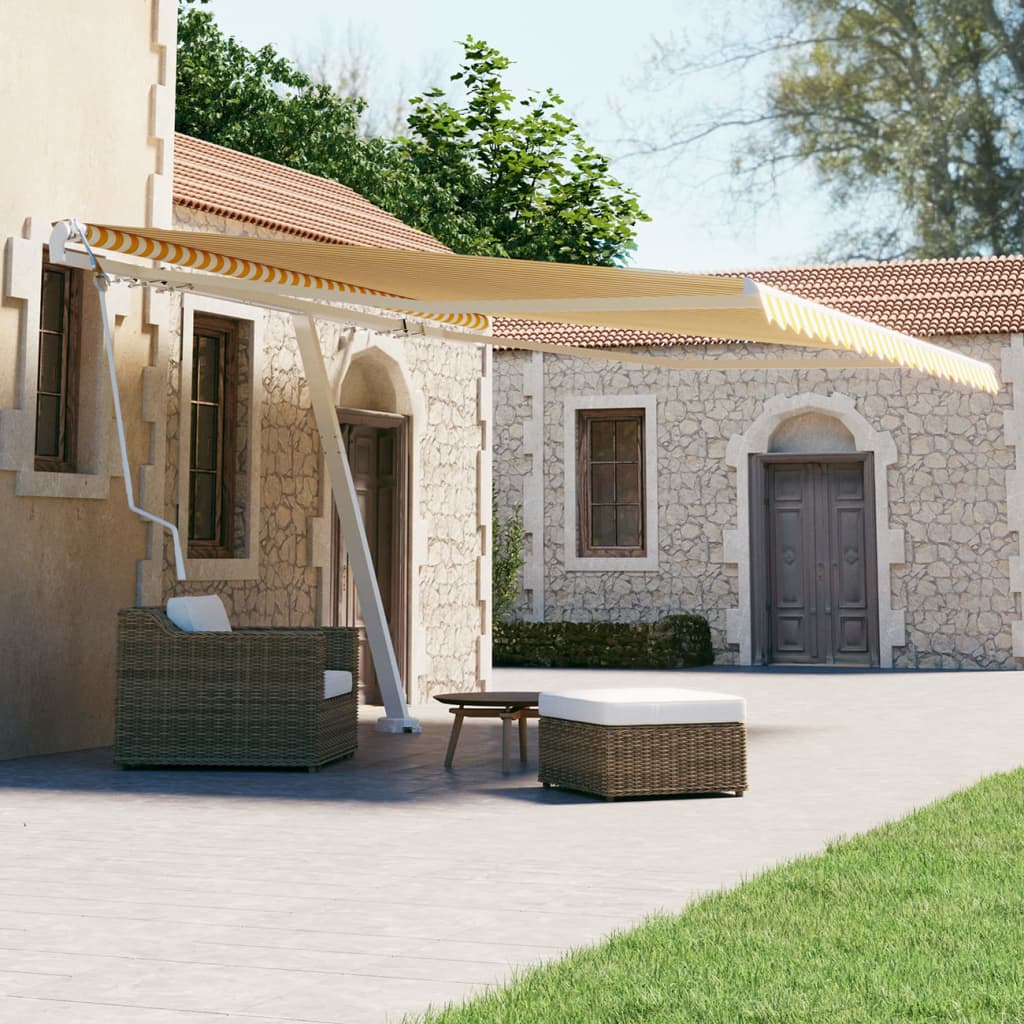Vidaxl Luifel Free -Free Automático 450x300 cm amarillo y blanco