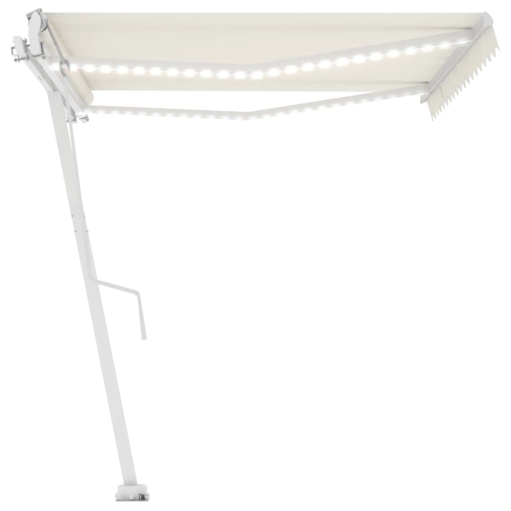 Vidaxl Luifel Automático con Color de crema LED y Sensor de viento de 450x300 cm