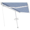 Vidaxl Luifel estendibile manualmente con LED 500x300 cm blu e bianco