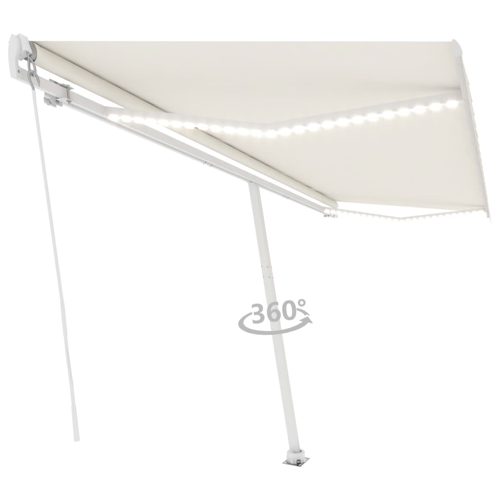 Vidaxl Luifel estendibile manualmente con crema LED 500x300 cm