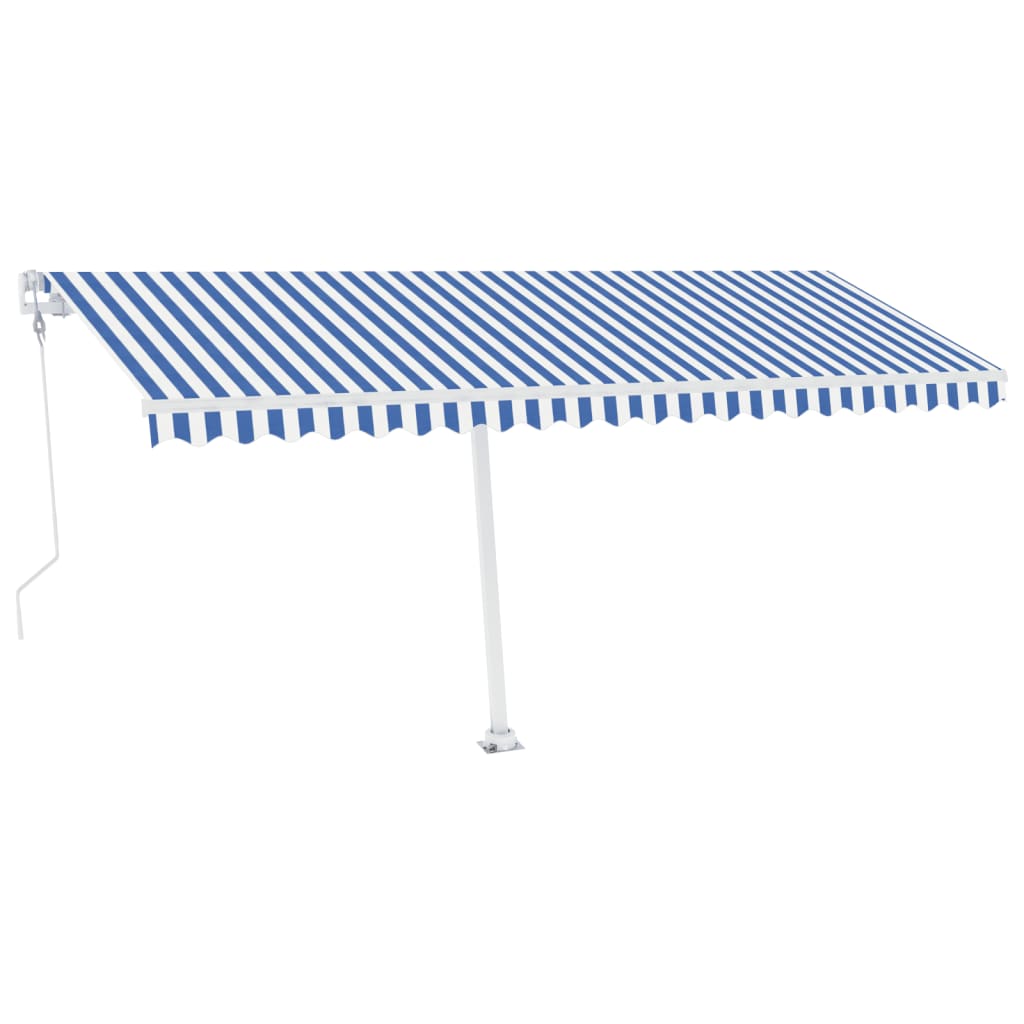 Vidaxl Luifel automatico con LED e sensore del vento 500x300 cm Bianco