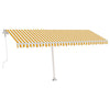 Vidaxl Luifel automatico con LED e sensore del vento 500x300 cm giallo e bianco