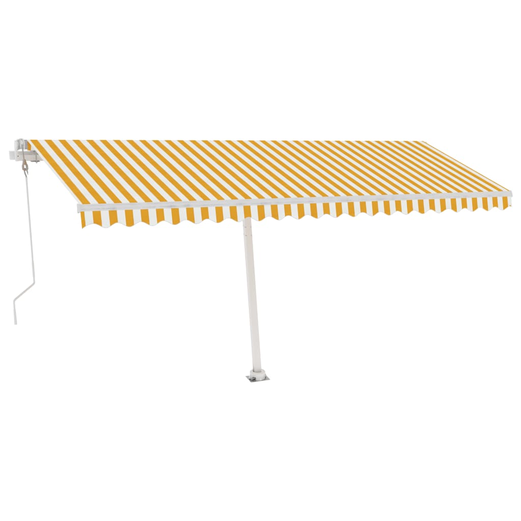 Vidaxl Luifel automatico con LED e sensore del vento 500x300 cm giallo e bianco