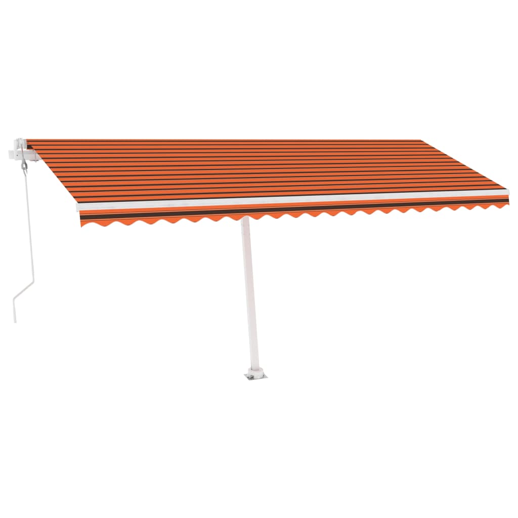 Vidaxl Luifel automático con sensor de viento LED 500x300 cm de color naranja