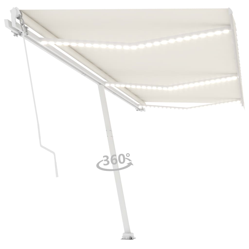 Vidaxl Luifel estendibile manualmente con crema LED 600x300 cm