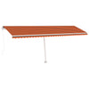 Vidaxl Luifel estendibile manualmente con arancione LED 600x300 cm e marrone