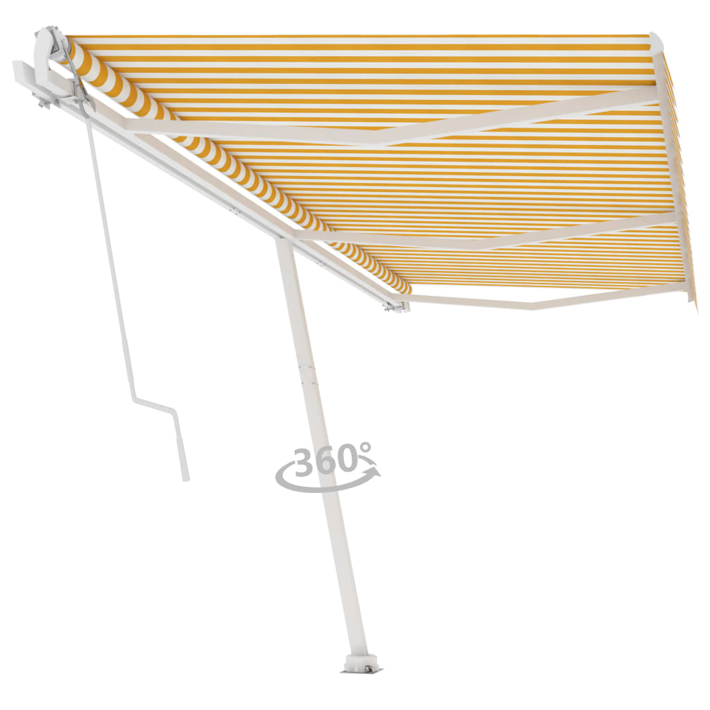 Vidaxl Luifel Free -Free Automático 600x300 cm amarillo y blanco