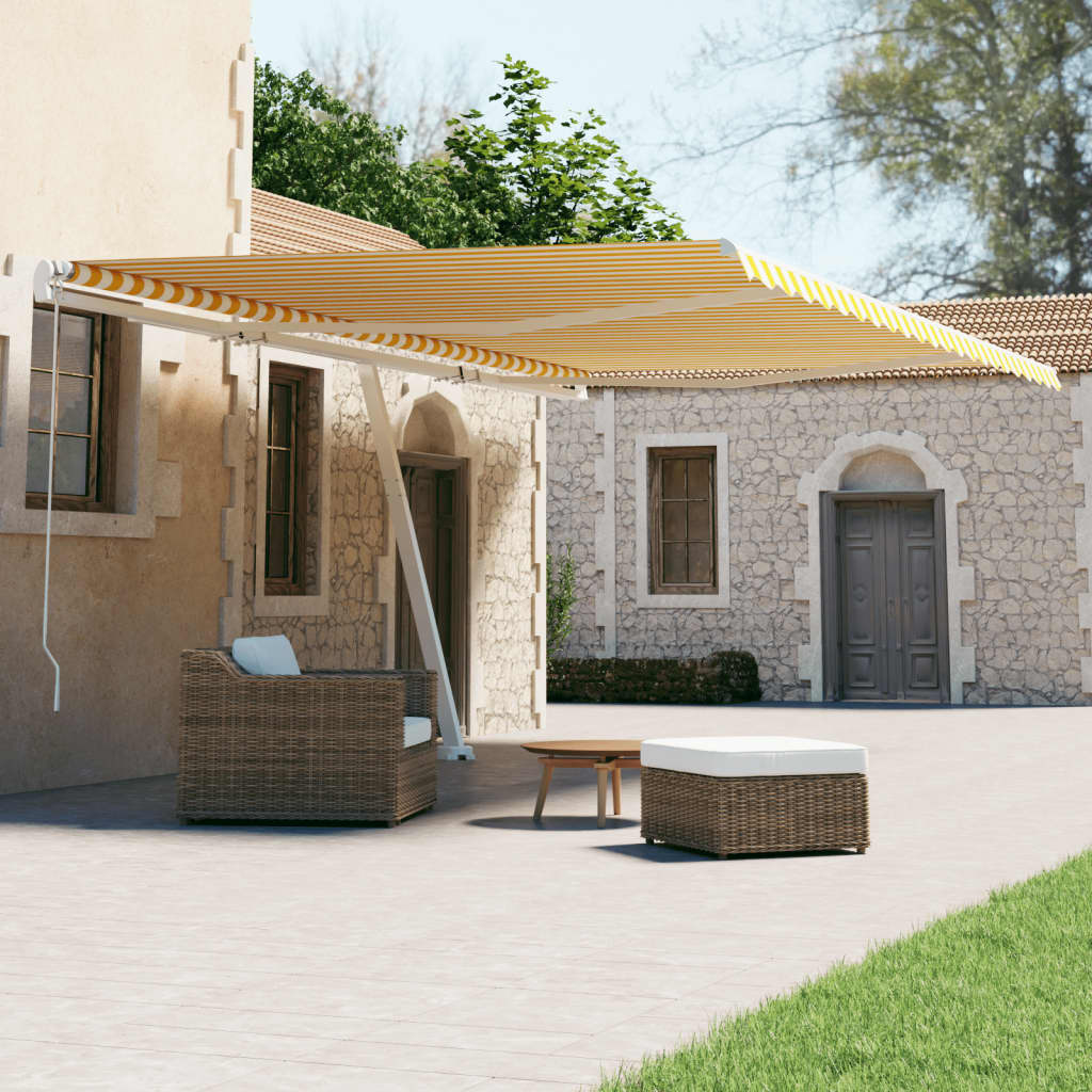 Vidaxl Luifel Free -Free Automático 600x300 cm amarillo y blanco