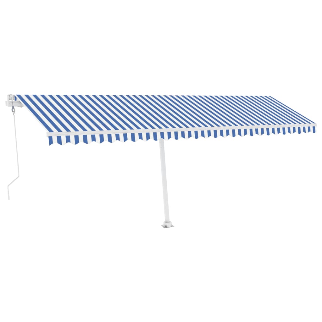 Vidaxl Luifel automático con sensor de LED y viento de 600x300 cm Blanco azul