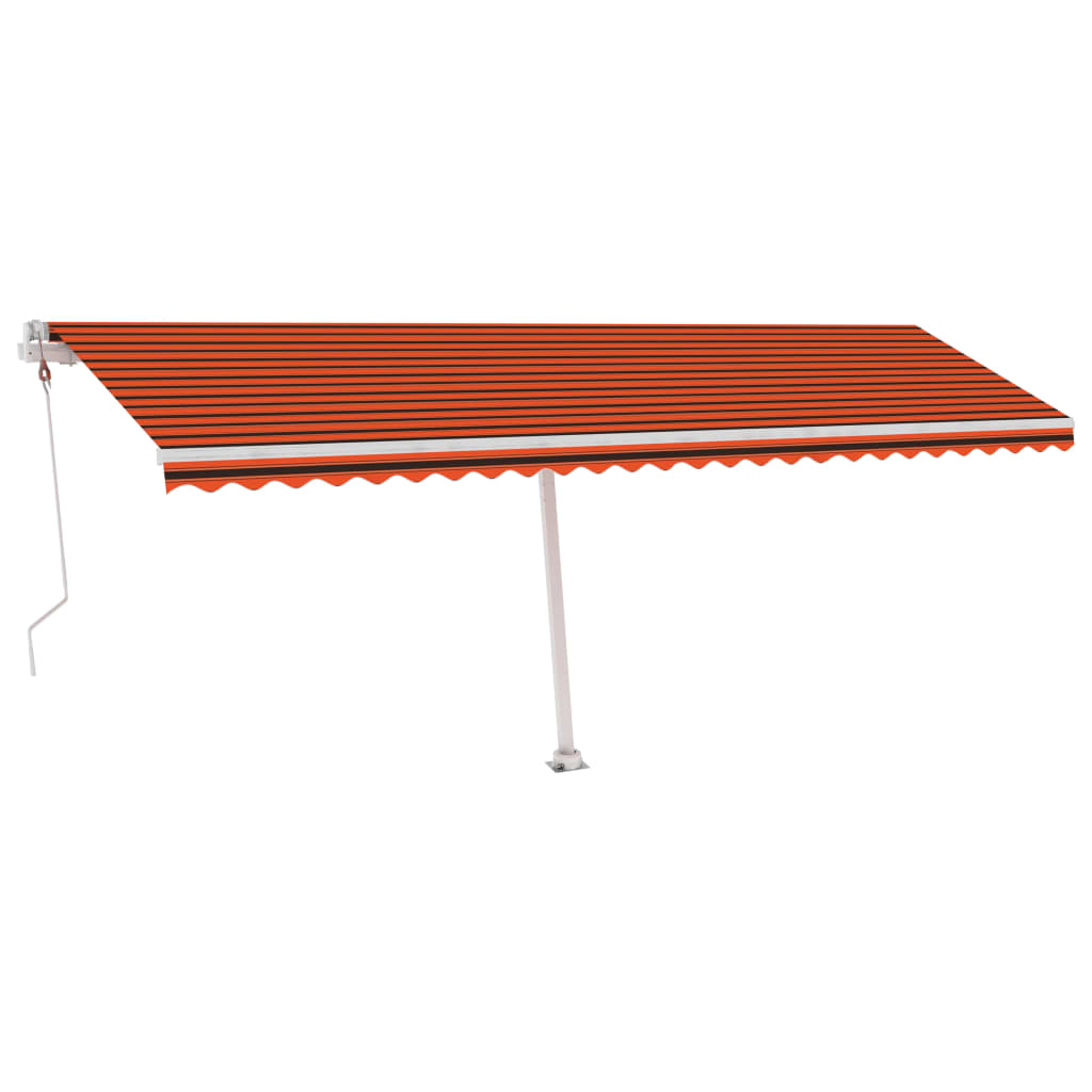 Vidaxl Luifel automático con sensor de viento LED 600x300 cm de color naranja