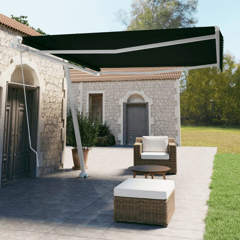 Vidaxl Luifel distaccato manualmente si estende 400x350 cm antracite
