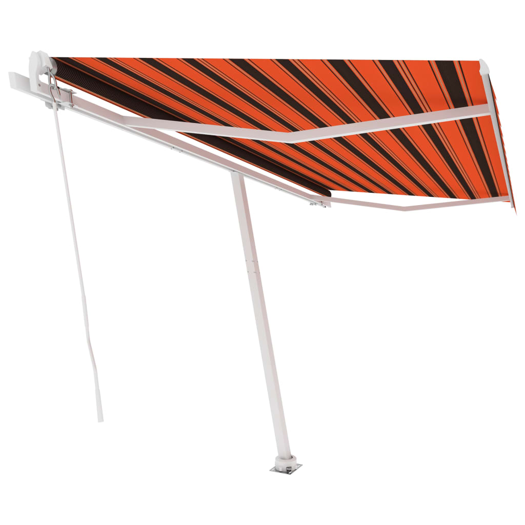 Vidaxl Luifel distaccato manualmente estende 400x350 cm arancione marrone