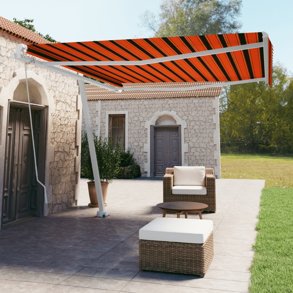Vidaxl Luifel distaccato manualmente estende 400x350 cm arancione marrone