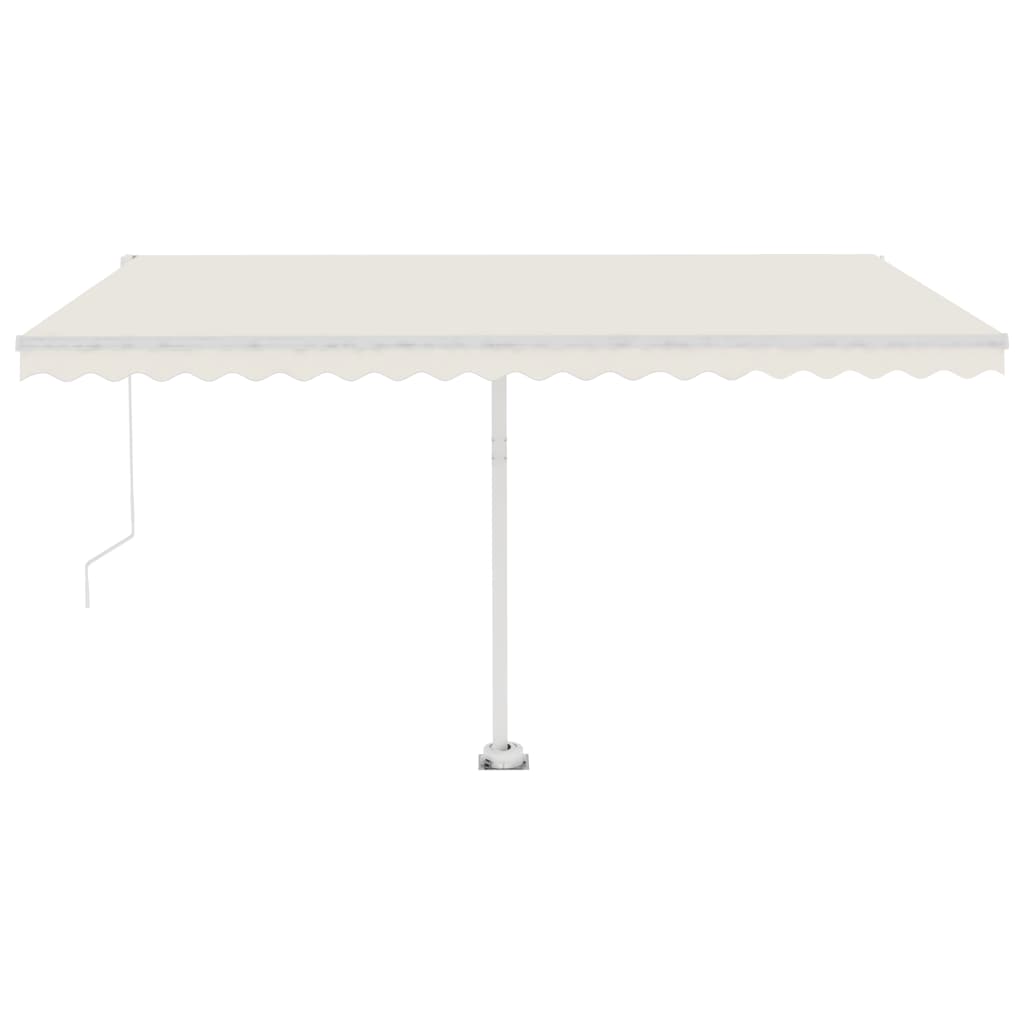 Vidaxl Luifel se puede extender manualmente con LED 400x350 CM Cream -Colored
