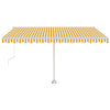 VidaXL Luifel automatisch met LED en windsensor 400x350 cm geel en wit