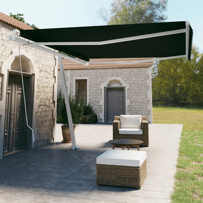 Vidaxl Luifel distaccato manualmente si estende 450x350 cm antracite