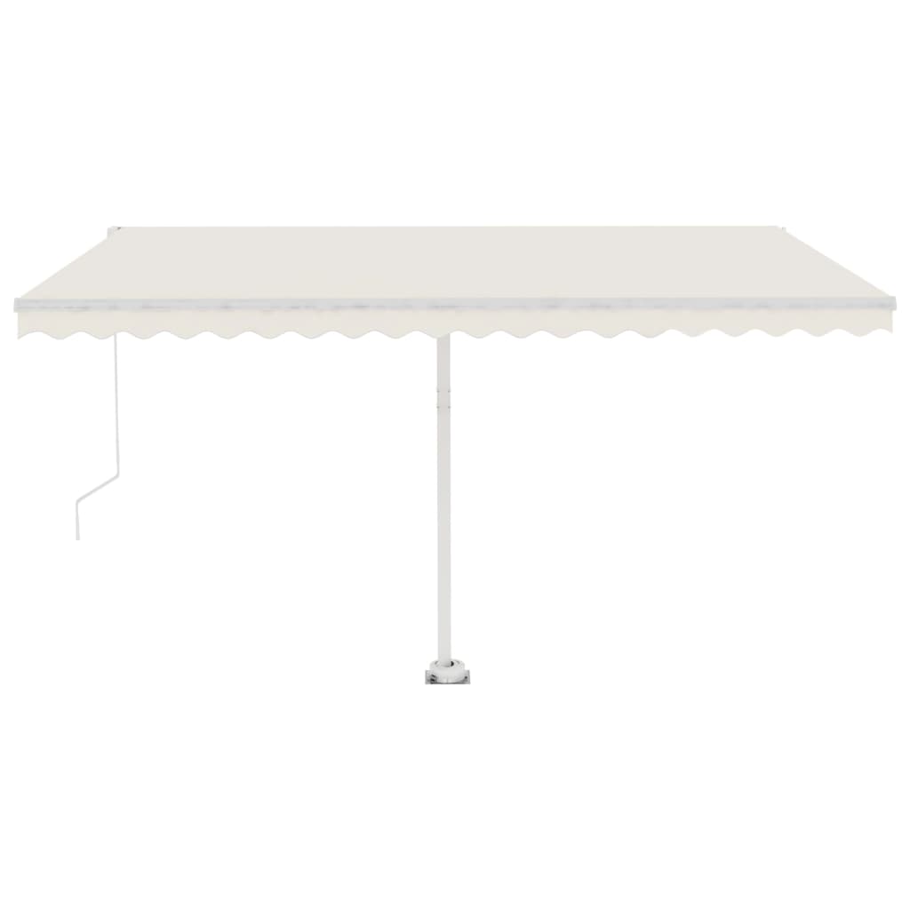 Vidaxl Luifel estendibile manualmente con crema LED 450x350 cm