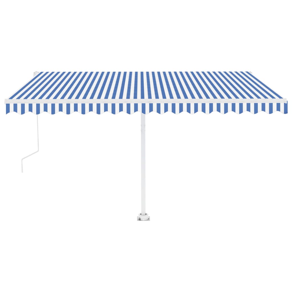 Vidaxl Luifel automático con sensor de LED y viento 450x350 cm Blanco azul