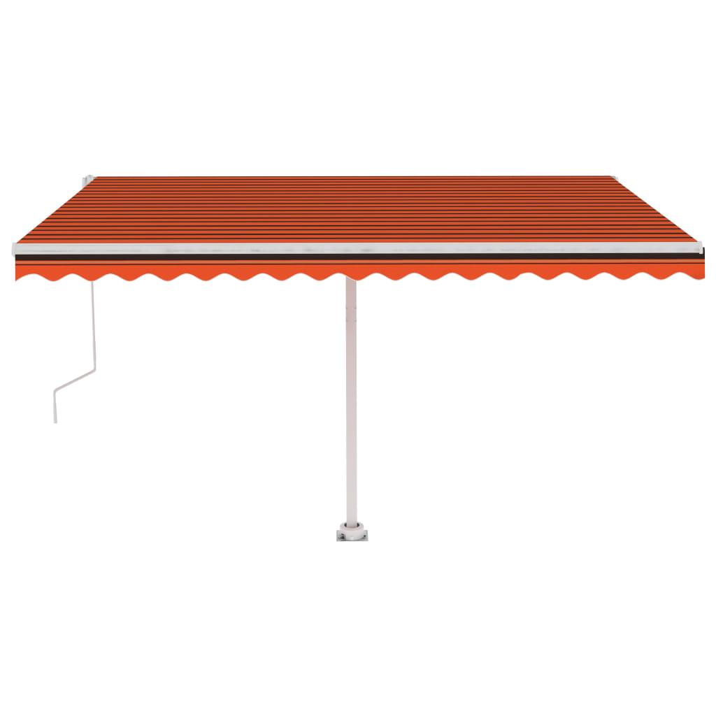 Vidaxl Luifel automático con sensor de viento LED 450x350 cm de color naranja